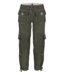 Women's cotton cargo pants with drawstring pockets