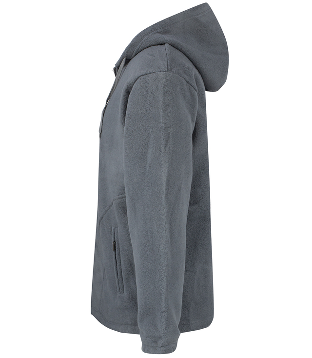 Men's warm fleece with hood and three pockets single color