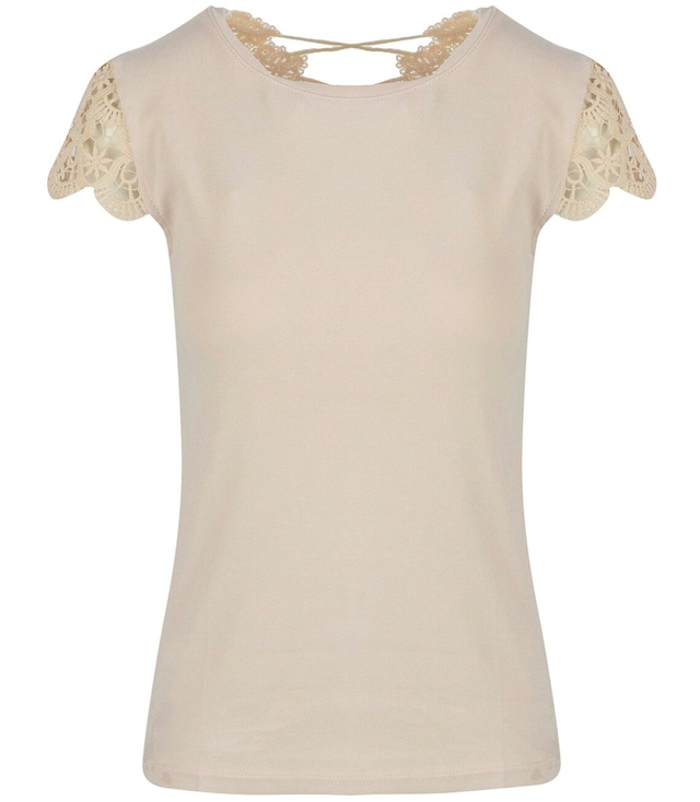 Blouse short sleeve lace shirt IRMA