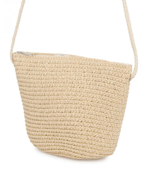 Children's Straw Handbag with Mermaid Tail and Shells