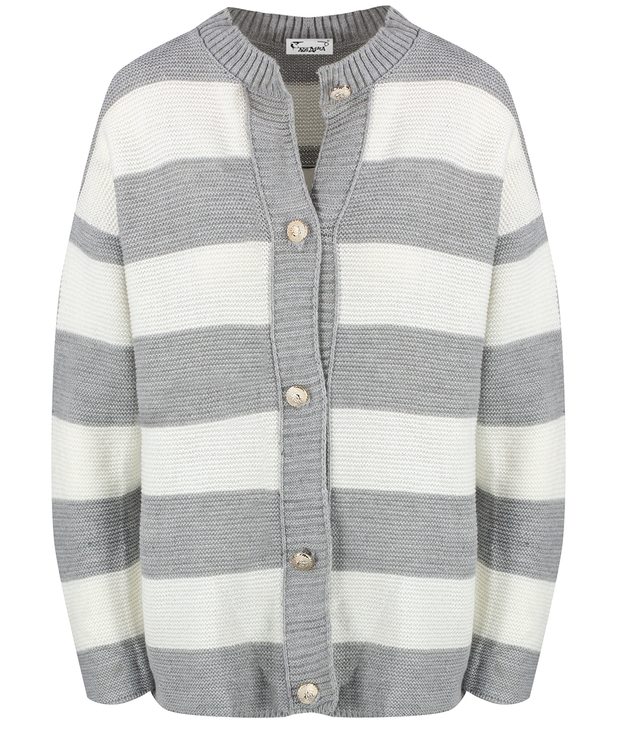 Warm and cozy women's sweater with wide stripes ZEFIRA