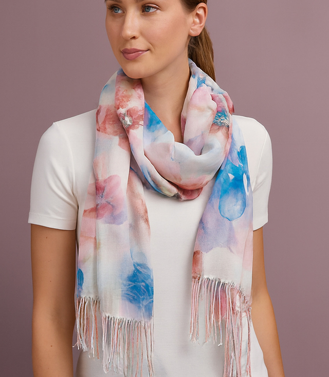 Women's floral pattern scarf 180x70