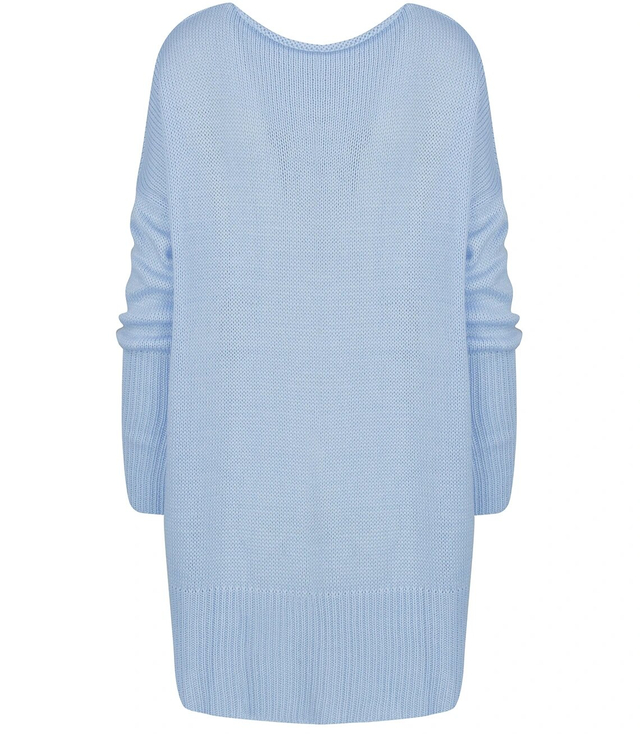 Sweter damski gładki luźny z dlłuższym tyłem SOPHIA