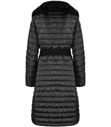 Quilted jacket coat with fur MARY