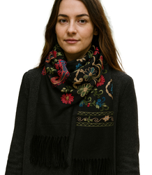 Women's scarf with floral ornament stylish
