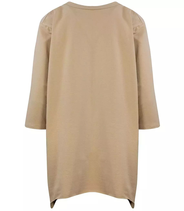 Oversize sweatshirt blouse with asymmetric bottom