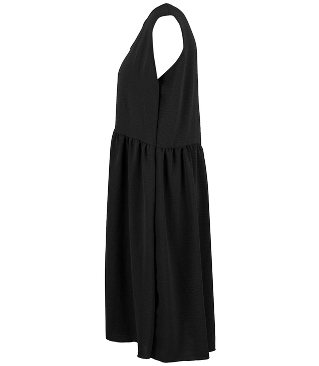 A simple midi dress with a cut-off waist and flared bottom NATASHA