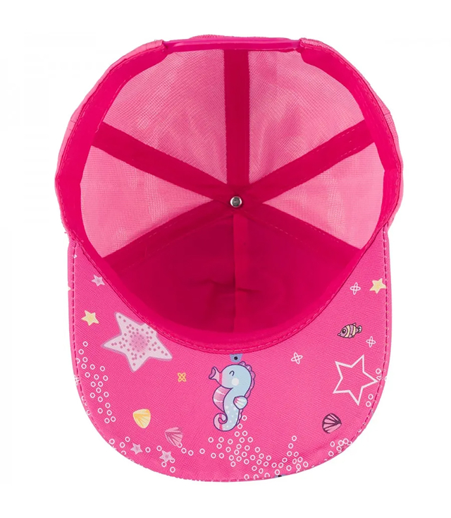 Children's baseball cap decorated with mermaid print