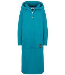 Warm women's sweatshirt oversize dress with hood NANCY