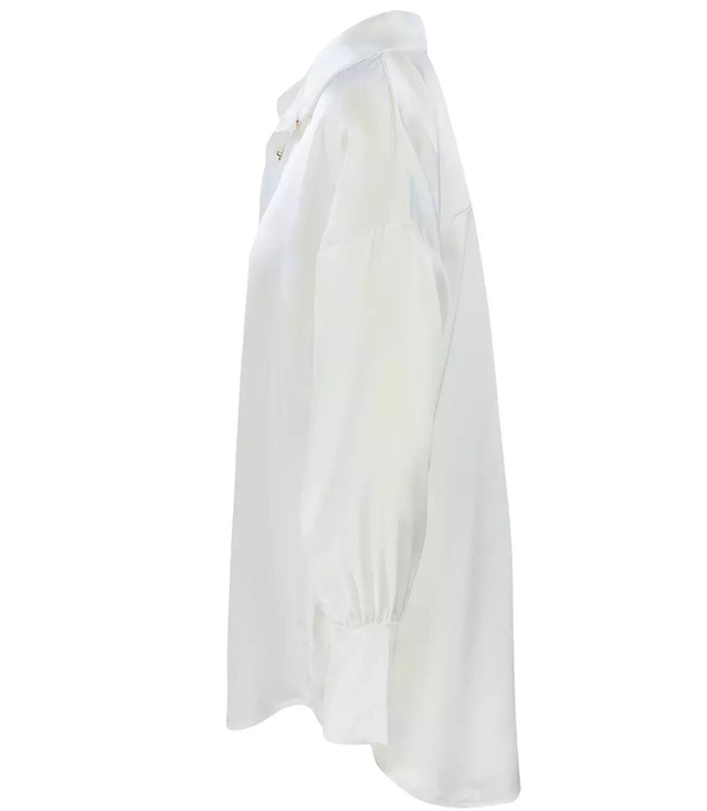 Satin loose long oversize shirt