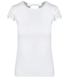 Blouse short sleeve lace shirt IRMA