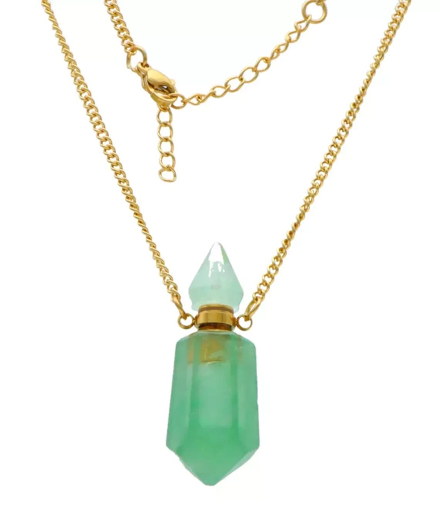 Women's perfume fluorite pendant necklace