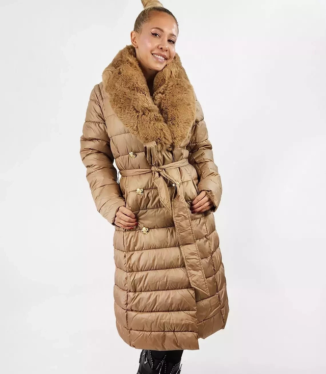 Quilted jacket coat sleeveless 4W1 FUR