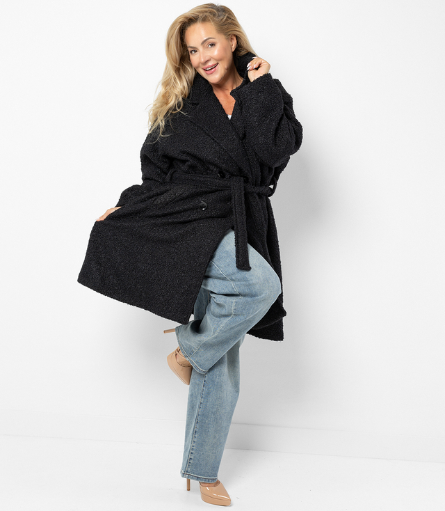 Women's TEDDY boucle fabric bear coat