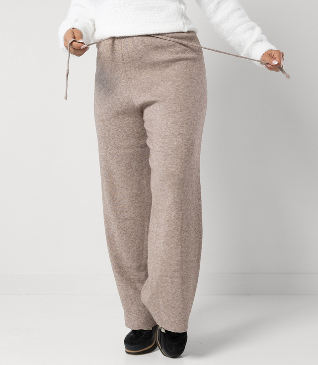 Loose melange knit pants AMELIA