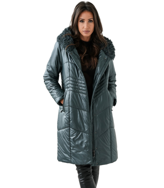 Long elegant quilted insulated women's winter coat MARIA