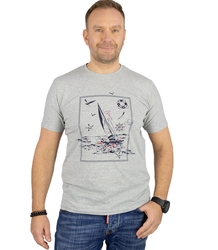 Męski t-shirt koszulka krótki rękaw z marynistycznym motywem