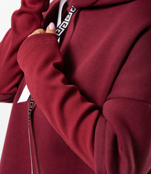 Women's sweatshirt with longer back and ribbed hem VERONICA