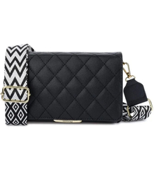 Small rectangular mini clutch bag, 2 compartments, 2 straps