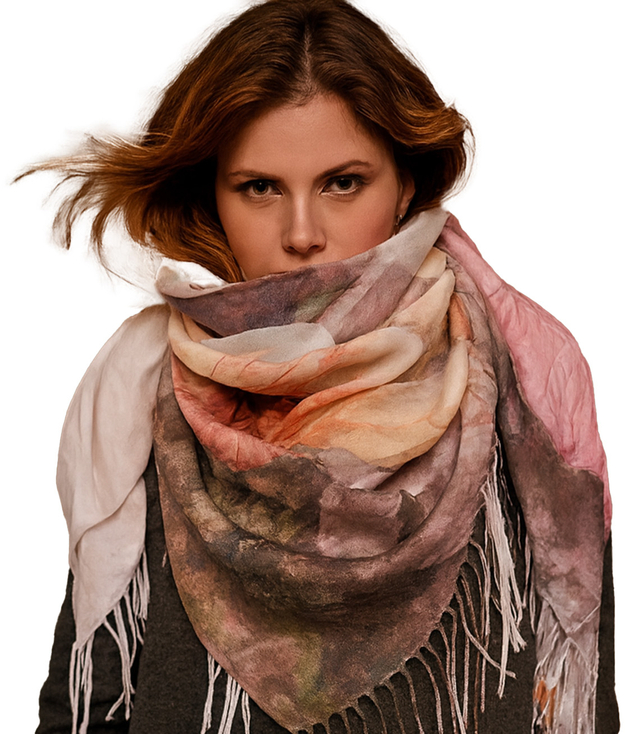 Women's scarf with floral pattern 100x100