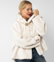 Luxury fur trapeze cut with gold elements AURORA