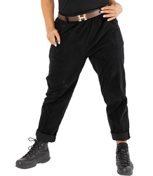 Corduroy chinos pants with belt CITY SOFT