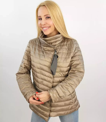 Short quilted transitional keychain jacket