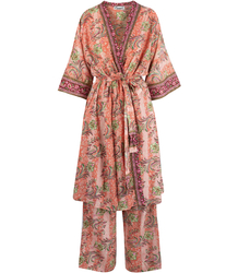 Kolorowy zestaw spodnie i kimono we wzory boho hippie etno MANDALA