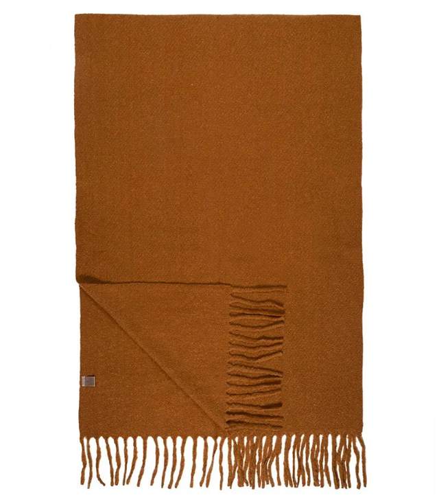 Elegant scarf with tassels in one color