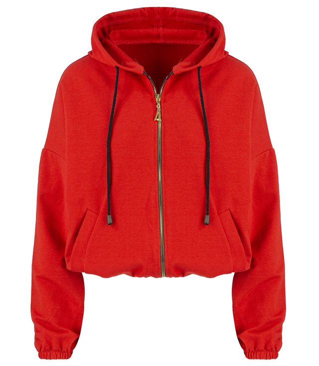 Women's thin, one-color basic sweatshirt with hood JULIA