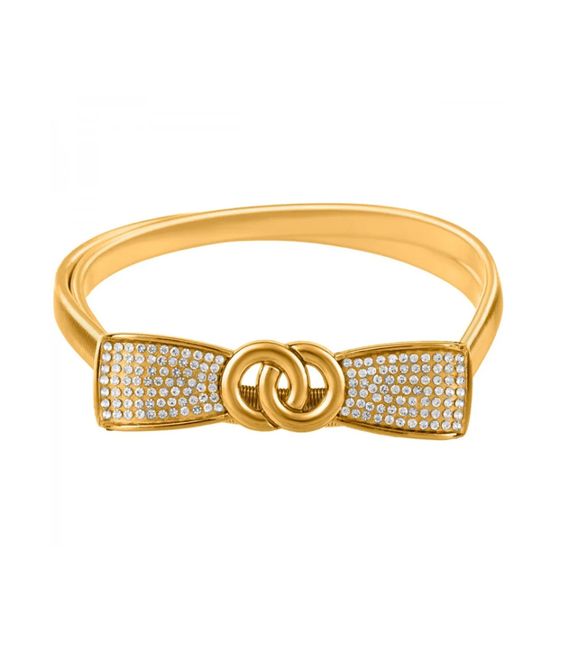 Damski pasek z ozdobną klamrą do sukienki