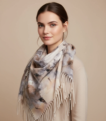 Delicate elegant women's shawl shawl with tassels