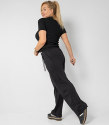 Comfortable sweatpants made of soft material with white insert at the waist LUNA