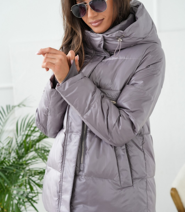 Women's Warm Warmed Elegant Hooded Transitional Jacket LARA