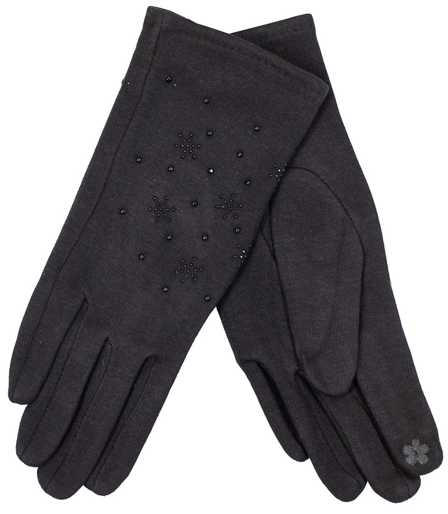 Women's insulated gloves Touch Five-fingered with rhinestones