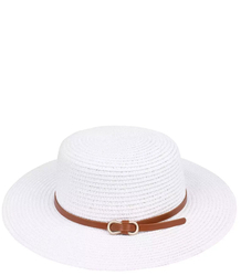 Women's raffia straw hat with classic strap