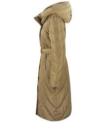 Długi Pikowany PŁASZCZ KURTKA puchowa zimowa