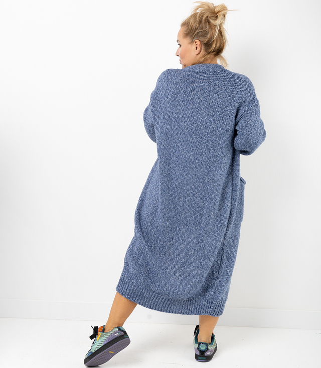 Long warm melange cardigan AURORA