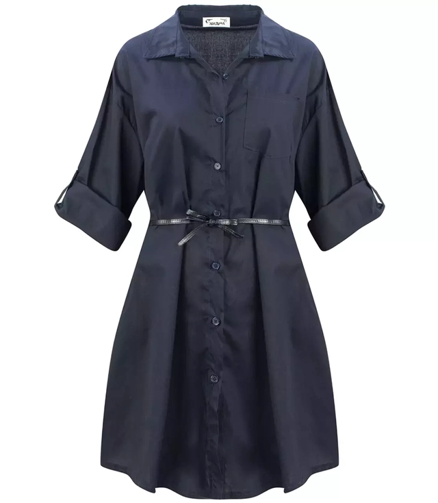 Long shirt Basic cotton shirt dress