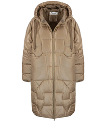 Długa kurtka damska ciepła z pikowaniem z kapturem ANABEL