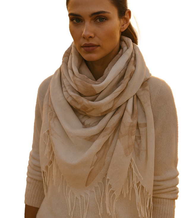 Women's scarf with floral pattern 100x100