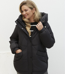 Women's quilted winter jacket with hood KORNELIA