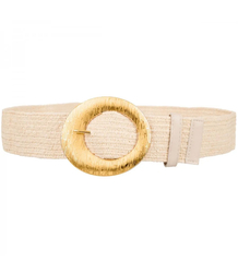 Braided women's belt with large buckle