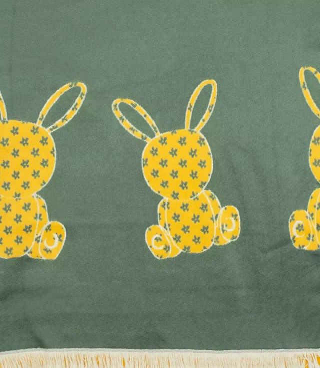 Warm double sided scarf bunnies knitted fabric