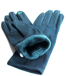 Women's knitted gloves insulated with fur classic