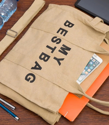 Large shopper bag one-color with the inscription "My Bestbag"