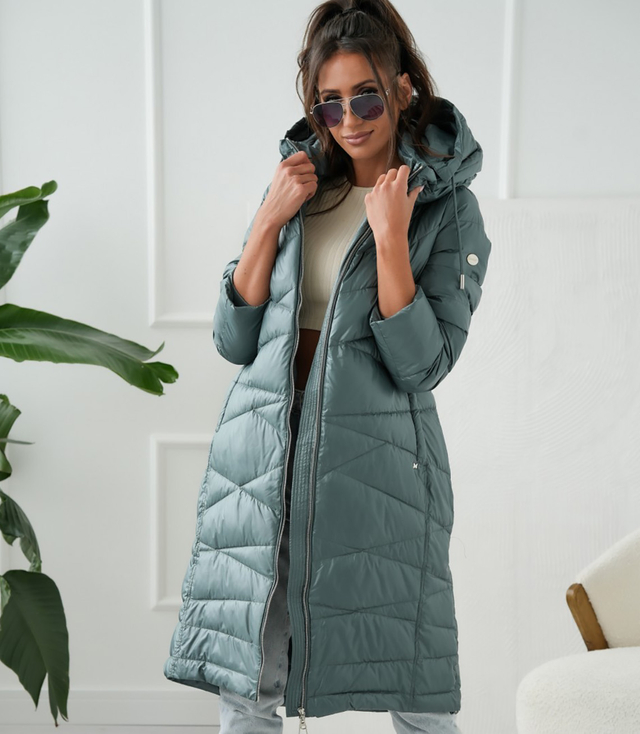 Long elegant quilted women's winter insulated coat SAMANTA