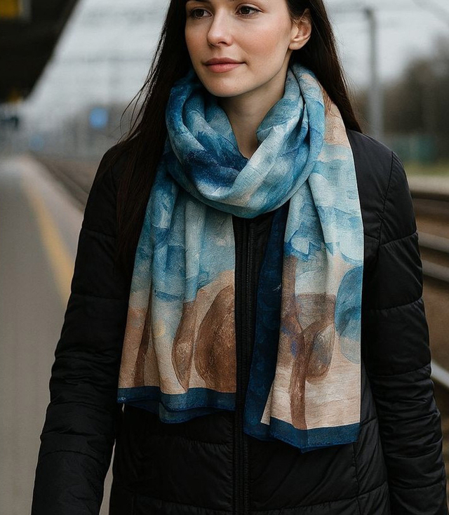 Women's patterned shawl 70x180