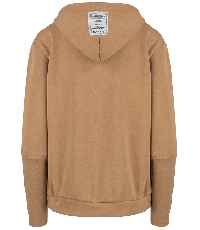 Warm women's short sweatshirt one-color basic with hood RENATA