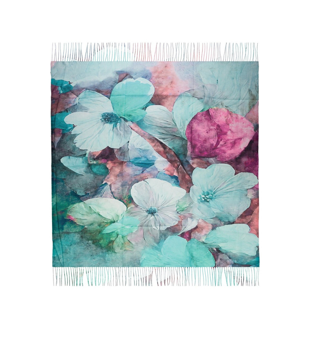 Kwiatowa chusta damska lekka – elegancka apaszka 100x100